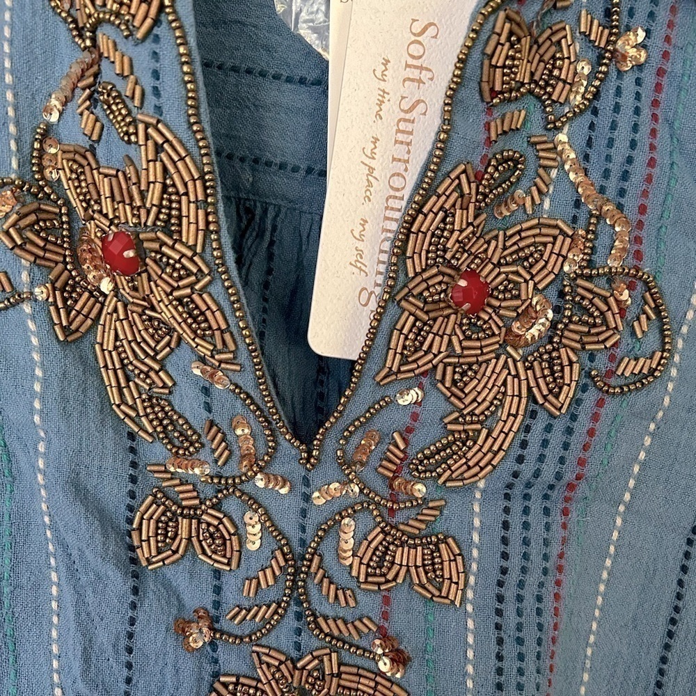 SOFT Surroundings Beaded Top - Picture 3 of 8